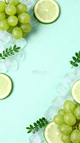 清新夏日水果摆放图