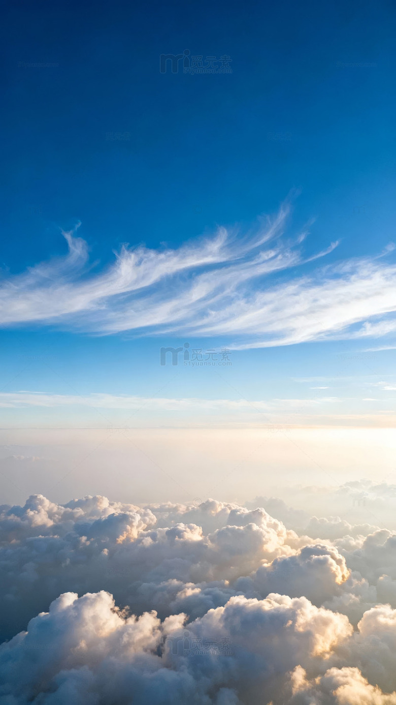 高空俯瞰蓝天白云图片-9663