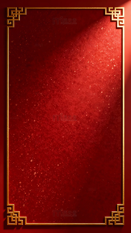红色中国风边框背景设计素材