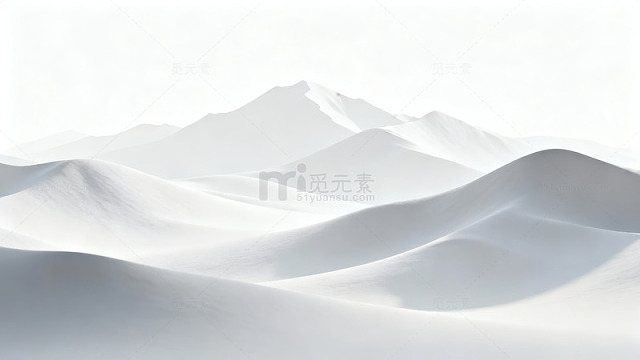 雪白山峦起伏的纯净景观