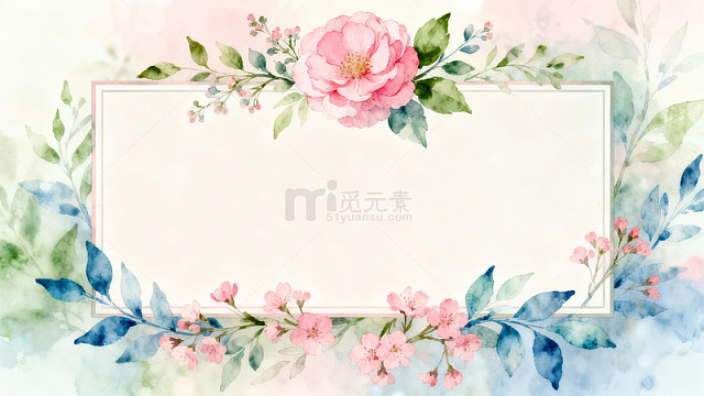 水彩花卉边框设计图片