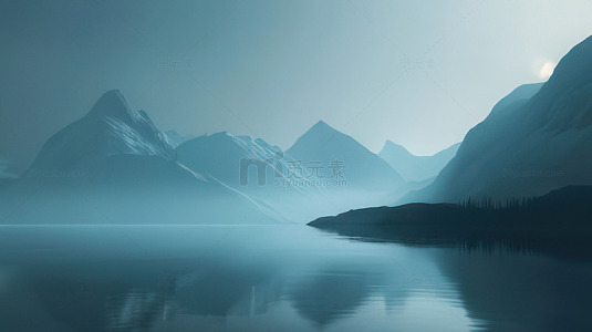 山水意境水墨画