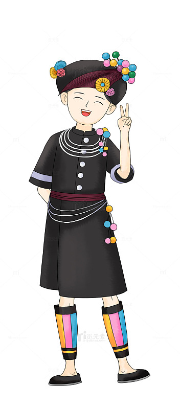 阿昌族女俏皮可爱的少数民族少女