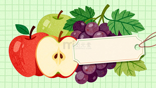 卡通水果标签设计