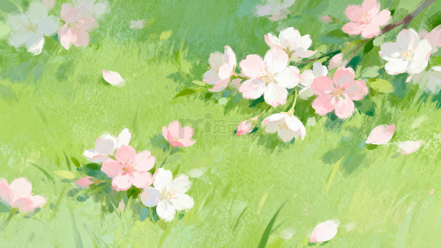 春日花卉插画