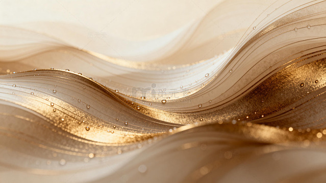 金色丝绸波浪艺术纹理背景