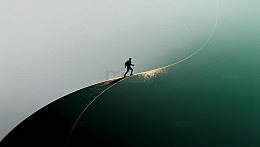 冲浪者剪影动感画面