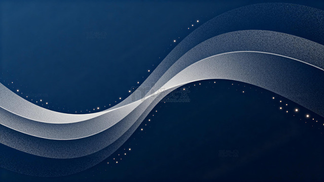 深蓝色曲线光点背景图