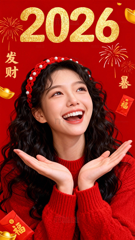 2026 马年发财喜庆装饰图