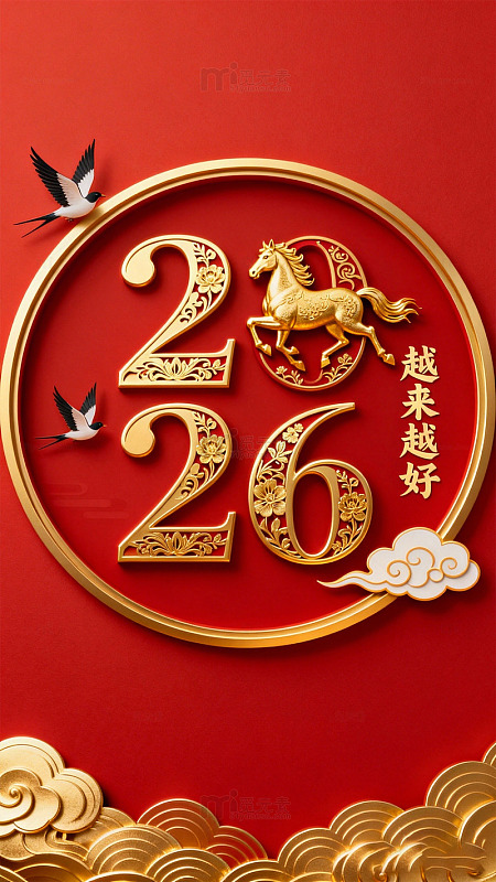 2026马年越来越好装饰图