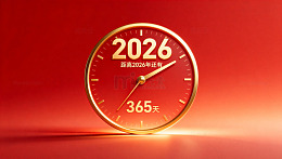 红色时钟2026新年倒计时