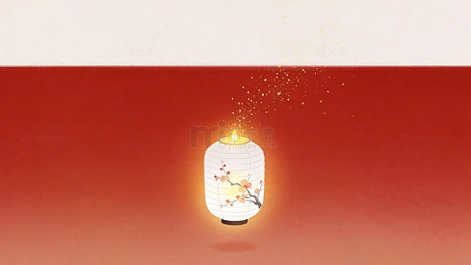中国风灯笼插画背景设计素材