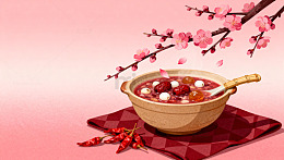 中国风腊八粥美食插画设计元素