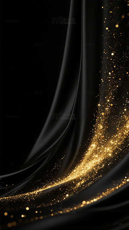 黑金奢华丝绸星光背景