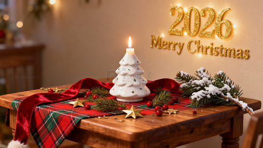 温馨圣诞节餐桌布置