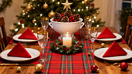 圣诞节温馨餐桌布置装饰素材