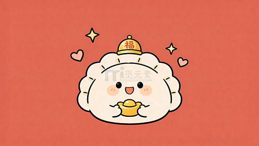 可爱卡通汤圆祝福设计素材
