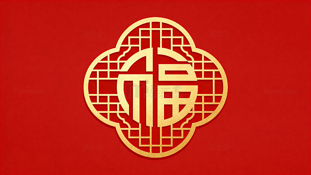 中国风福字图案装饰设计素材