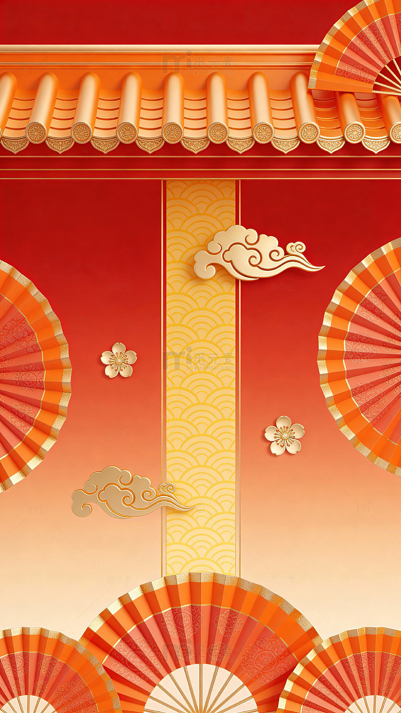 传统中国风喜庆节日装饰插画