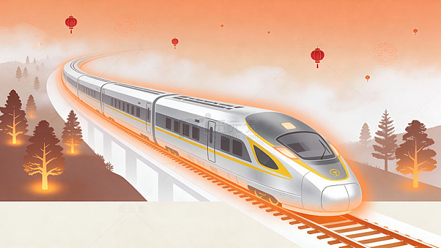 高速列车插画