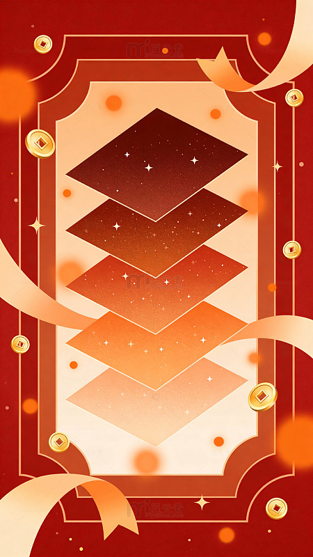 红金色系节日庆典海报设计