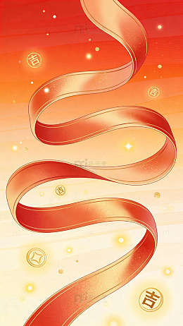 红丝带吉祥图案设计素材