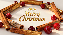 2026圣诞节祝福金色边框图片