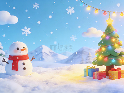 雪景圣诞节快乐节日图片