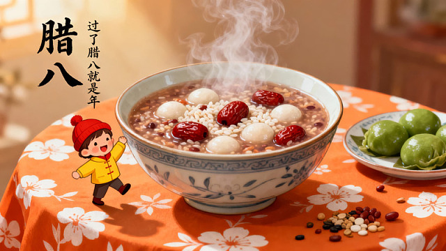 腊八节热腾腾的粥与小人
