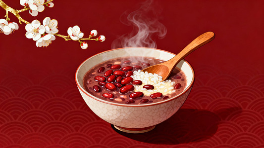 热气腾腾的红豆粥图片