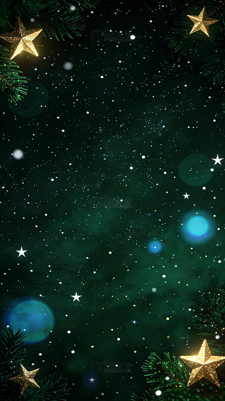 唯美星光夜空圣诞装饰背景素材图片