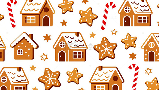 圣诞姜饼屋图案设计