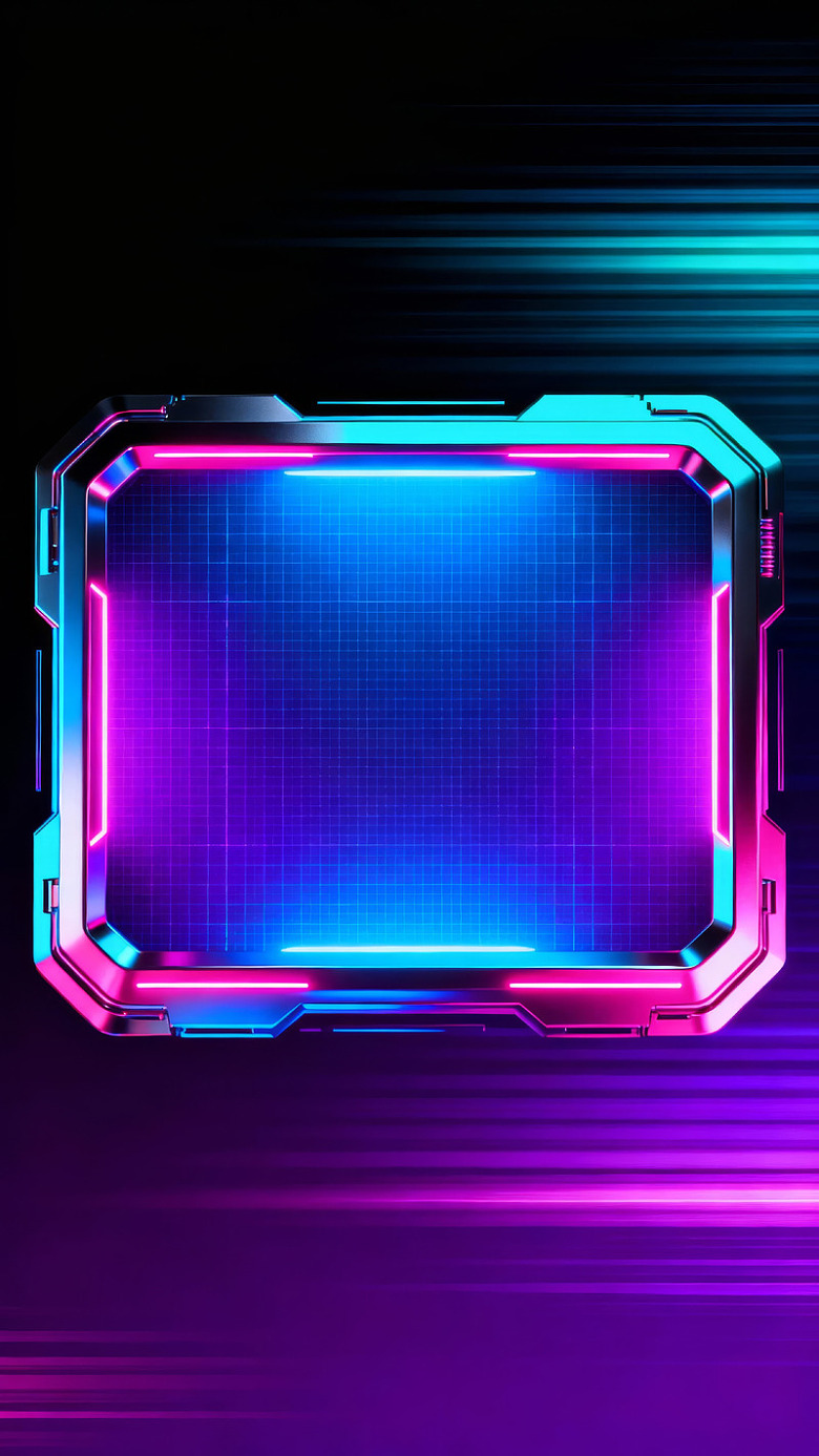 科技感霓虹边框背景图片