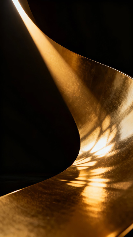 金色曲线光影抽象艺术