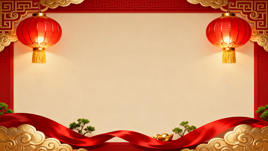 中式新年装饰背景图图片