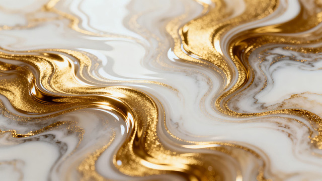 金色与白色交织的流动纹理