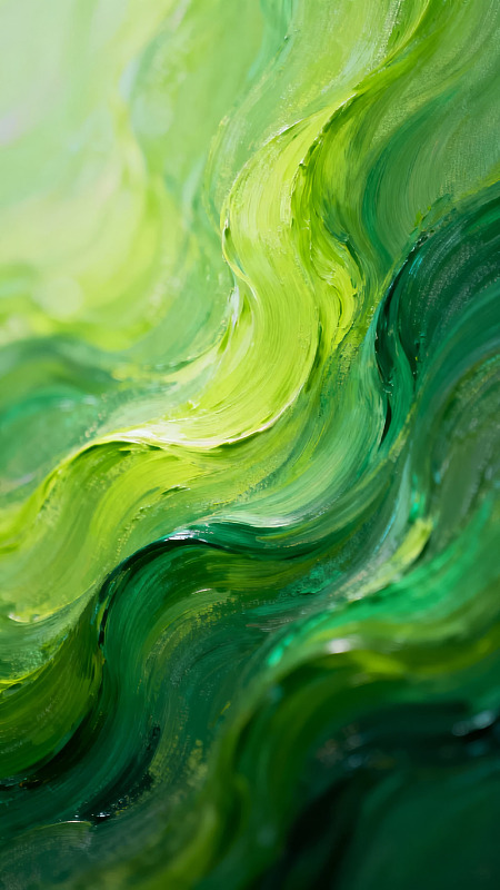 绿色波浪抽象艺术画图片