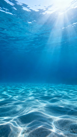 阳光穿透海面下的宁静海底