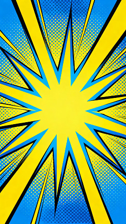 黄色蓝色放射状爆炸图案