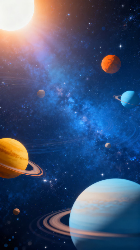 宇宙星系行星环绕景象