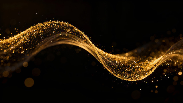 金色波浪光效背景图片