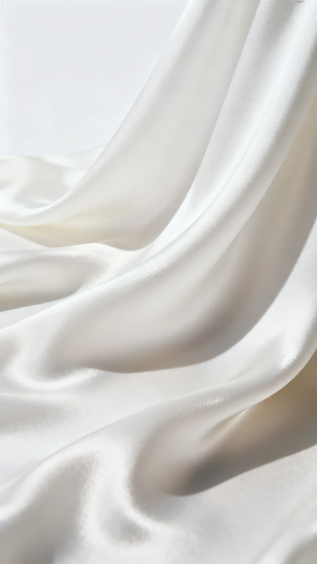 白色丝绸布料的柔美褶皱