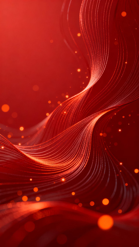 红色波浪线条抽象艺术背景
