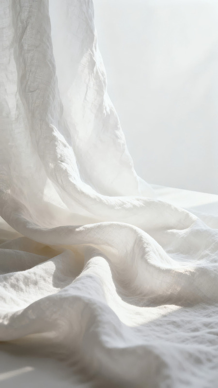 白色轻纱随风飘动图片