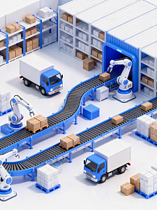 智能仓储物流系统动画场景