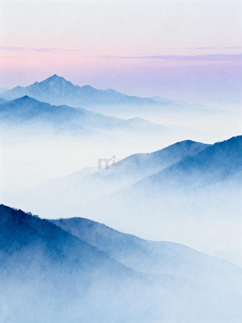 山水意境水墨画风景图