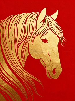 金色马头艺术画作
