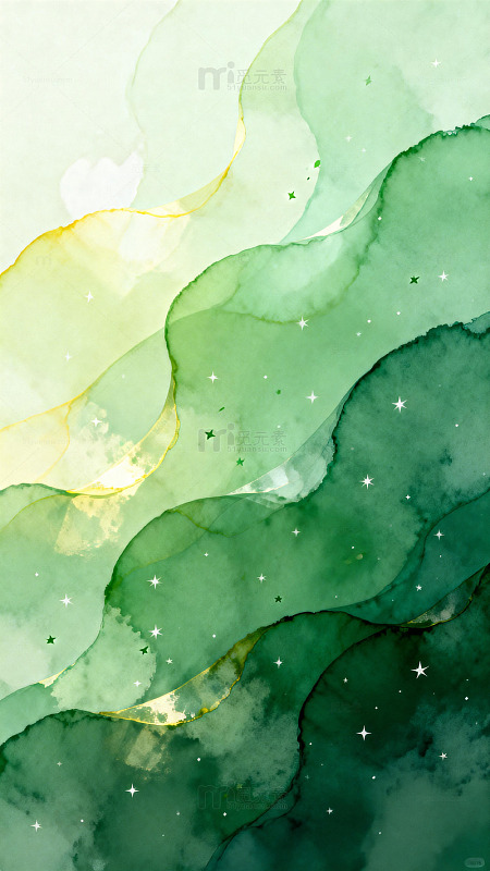 梦幻绿金流体艺术背景