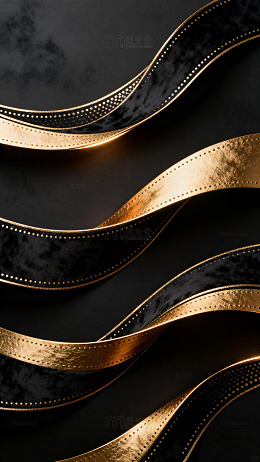 黑金波浪奢华背景设计素材
