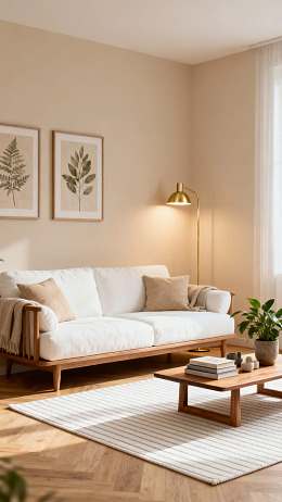 温馨简约客厅一角图片